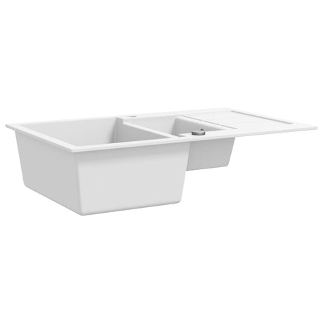 Vidaxl Sink Double Bins Granite White