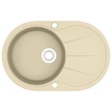 Vidaxl Sink Enkelt skål med oval granit beige