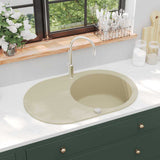 Vidaxl Sink Enkelt skål med oval granit beige