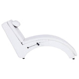 Vidaxl massage chaise longue met kussen kunstleer wit