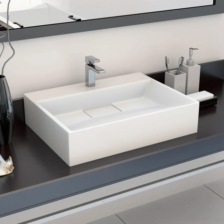 Vidaxl Washbasin 50x38x13 cm Mineral støbt marmor støbt hvid