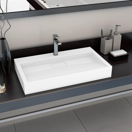 Vidaxl Washbasin 80x46x11 cm Mineral støbt marmor støbt hvid