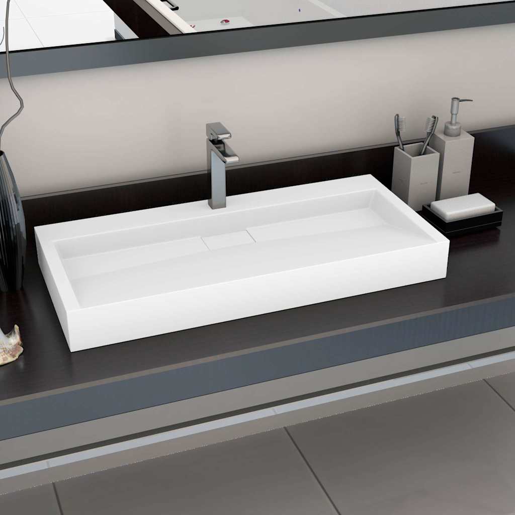 Vidaxl Washbasin 100x46x11 cm Mineral støbt marmor støbt hvid