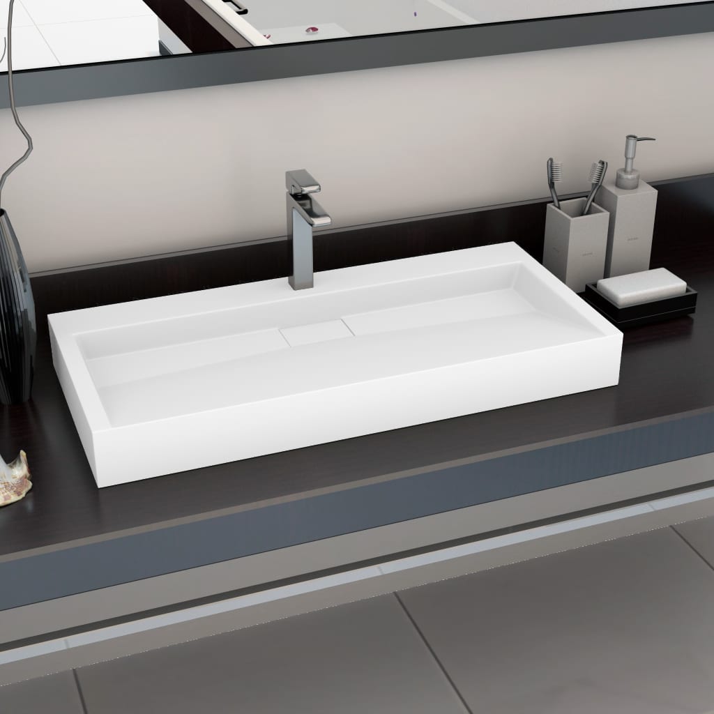 Vidaxl Washbasin 100x46x11 cm Mineral støbt marmor støbt hvid