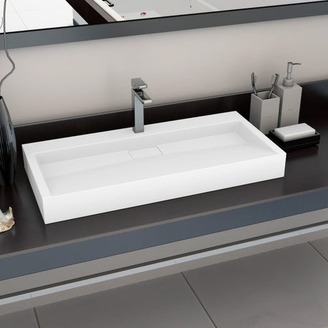 Vidaxl Washbasin 100x46x11 cm Mineral støbt marmor støbt hvid