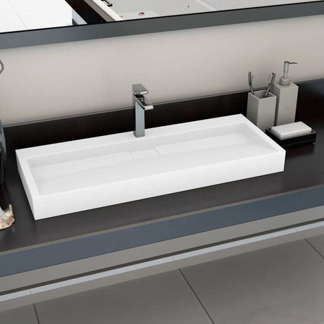 Vidaxl Washbasin 120x46x11 cm Mineral støbt marmor støbt hvid