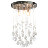 Vidaxl loftslampe med krystalperler omkring 3xg9 sølvfarvet