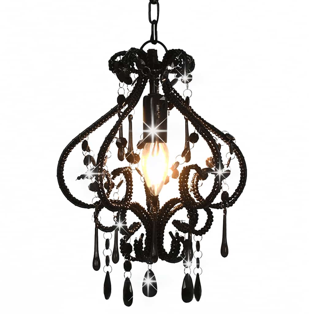 Vidaxl loftlampe med perler omkring E14 sort