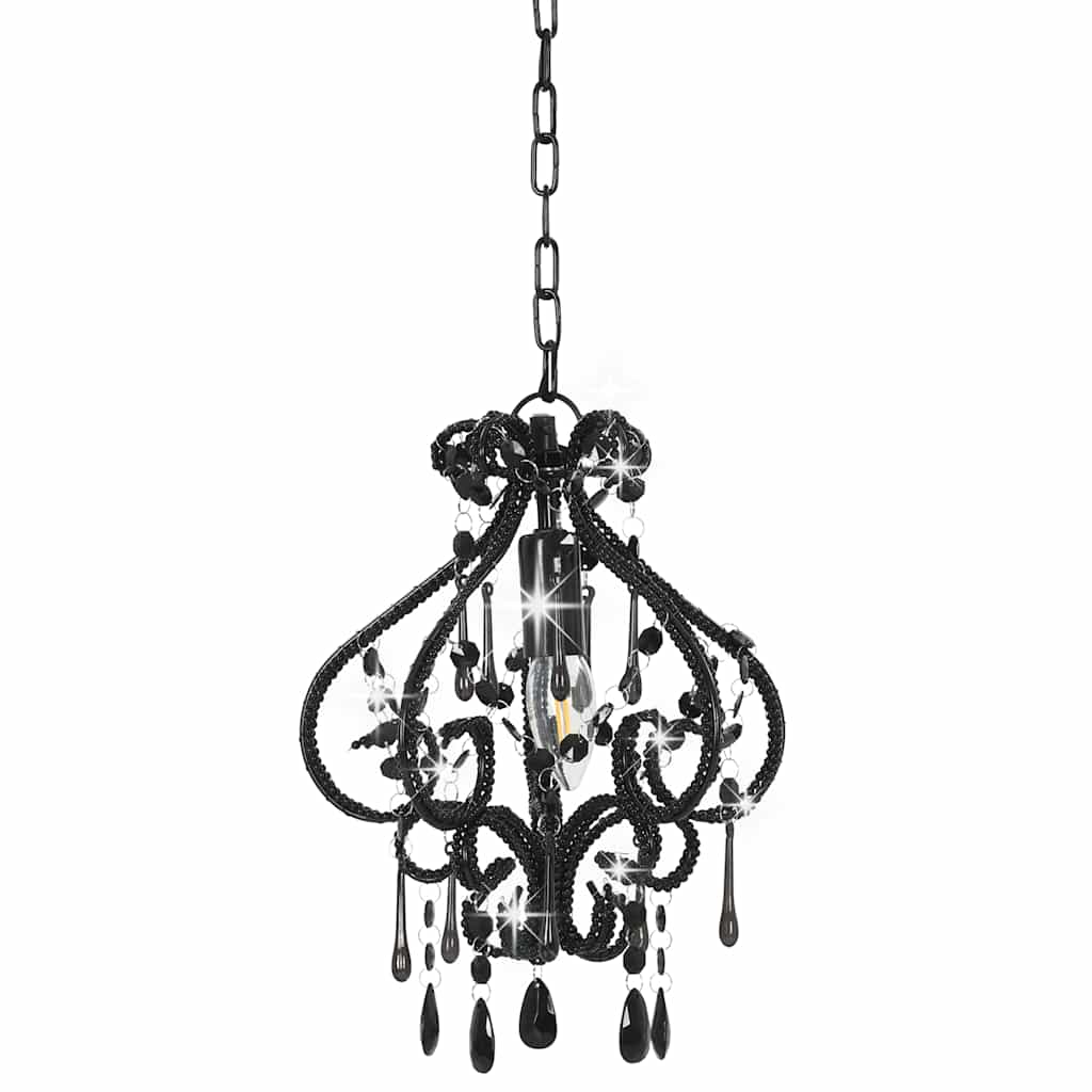 Vidaxl loftlampe med perler omkring E14 sort
