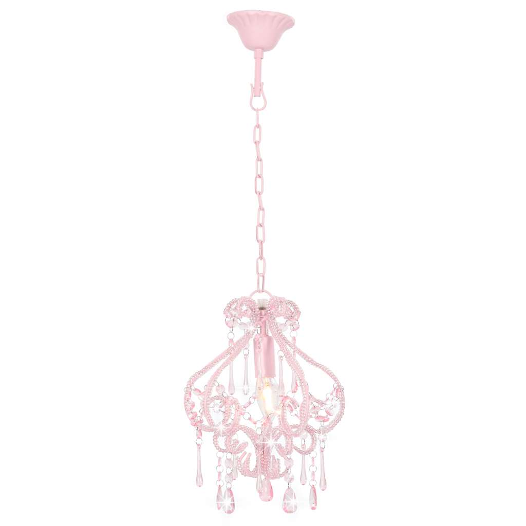 Vidaxl loftlampe med perler omkring E14 lyserød
