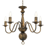 Vidaxl lysekrone 5xe14 Antiques Black