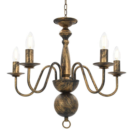 Vidaxl lysekrone 5xe14 Antiques Black