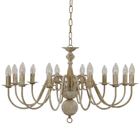 Vidaxl lysekrone 12xe14 Antique White