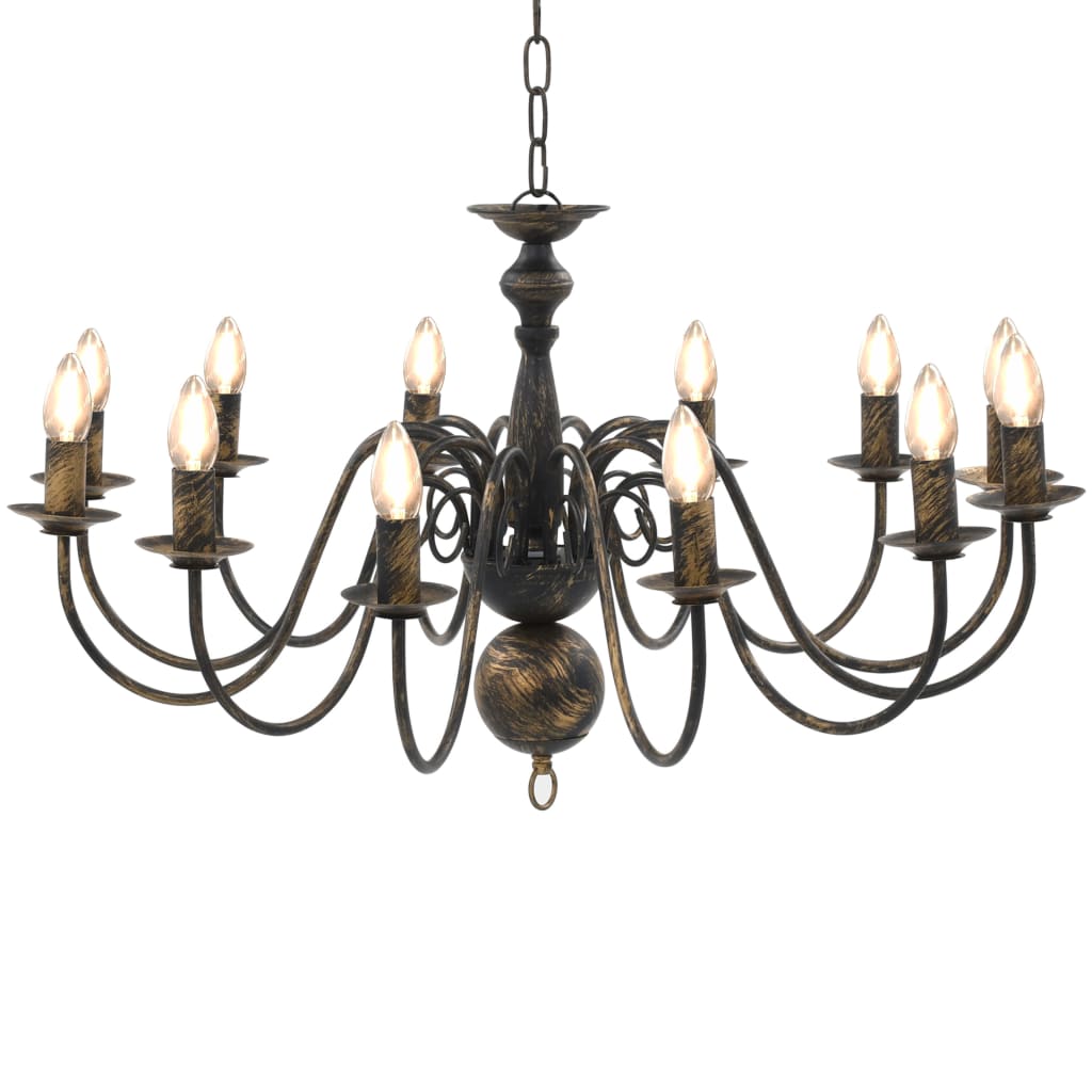 Vidaxl lysekrone 12xe14 Antiques Black