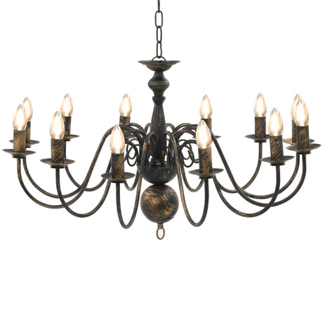 Vidaxl lysekrone 12xe14 Antiques Black