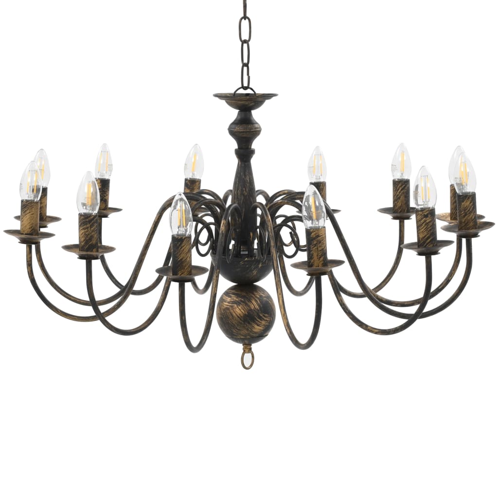 Vidaxl lysekrone 12xe14 Antiques Black