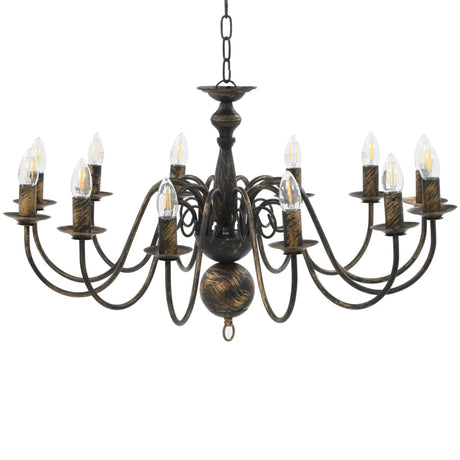 Vidaxl lysekrone 12xe14 Antiques Black