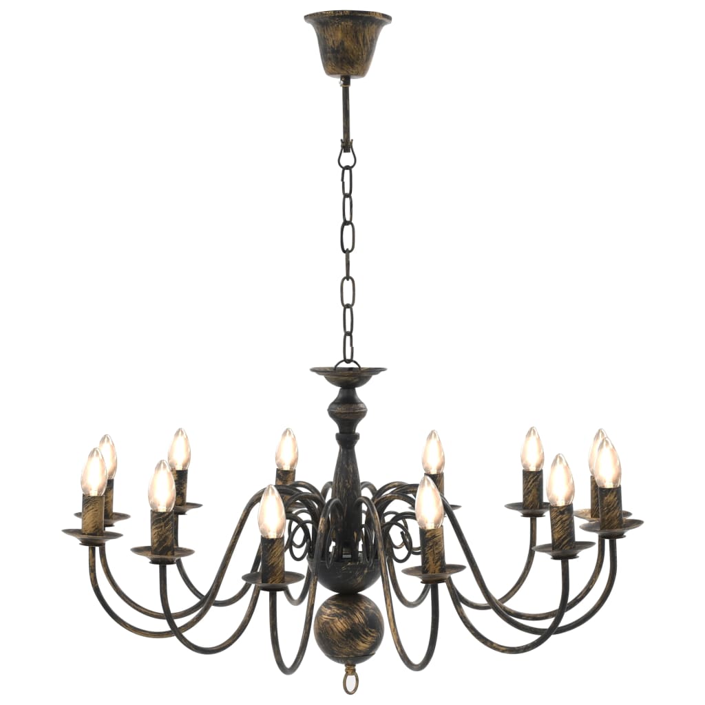 Vidaxl lysekrone 12xe14 Antiques Black
