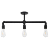 Vidaxl loft lampe 3xe27 sort