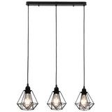 Vidaxl loftlampe med diamantformet 3xe27 sort