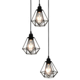 Vidaxl loftlampe med diamantform 3xe27 sort