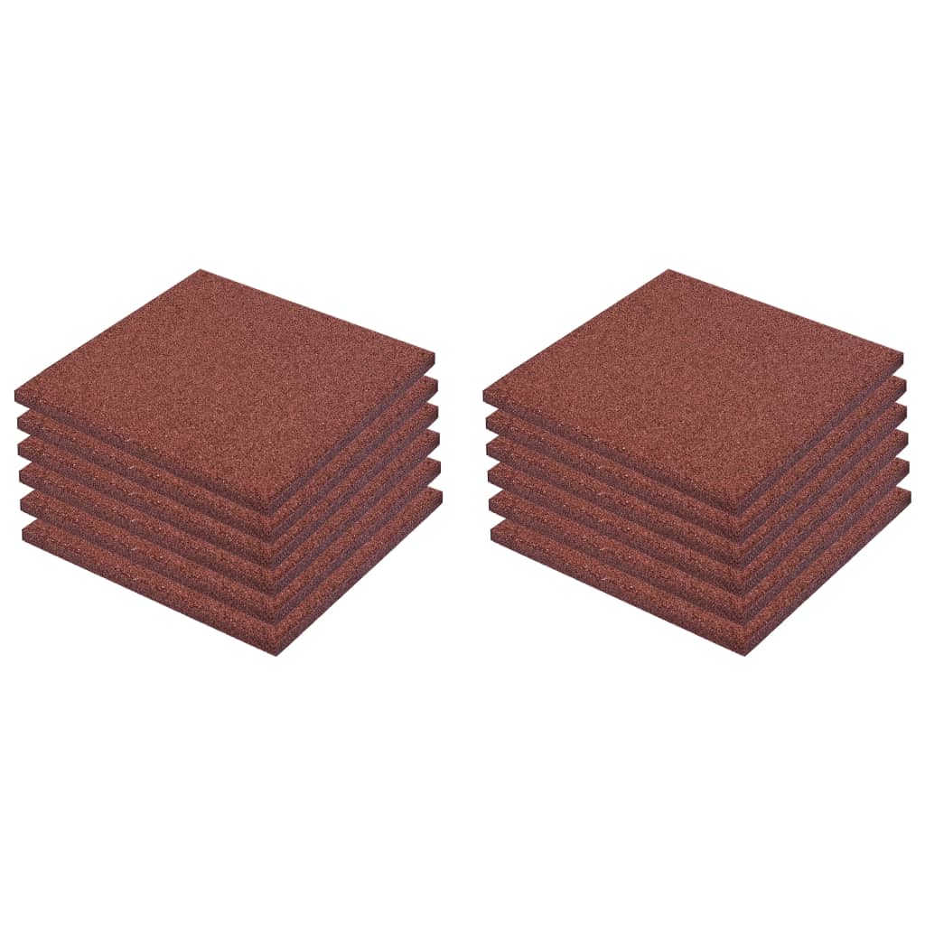 Vidaxl Valtfliser 12 St 50x50x3 cm gummi rød