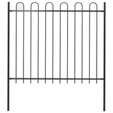Vidaxl tuinhek met ringtop staal 181x150 cm zwart