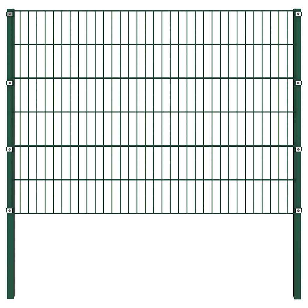 Vidaxx hegnspanel med jernstolper 176,5x120 cm grøn