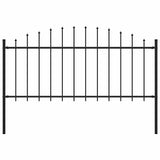 Vidaxl tuinhek met speren bovenkant (0,5-0,75)x1,7 m staal zwart