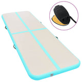 Vidaxl gymnastikmåtte med pumpe oppustelig 700x100x10 cm pvc grøn