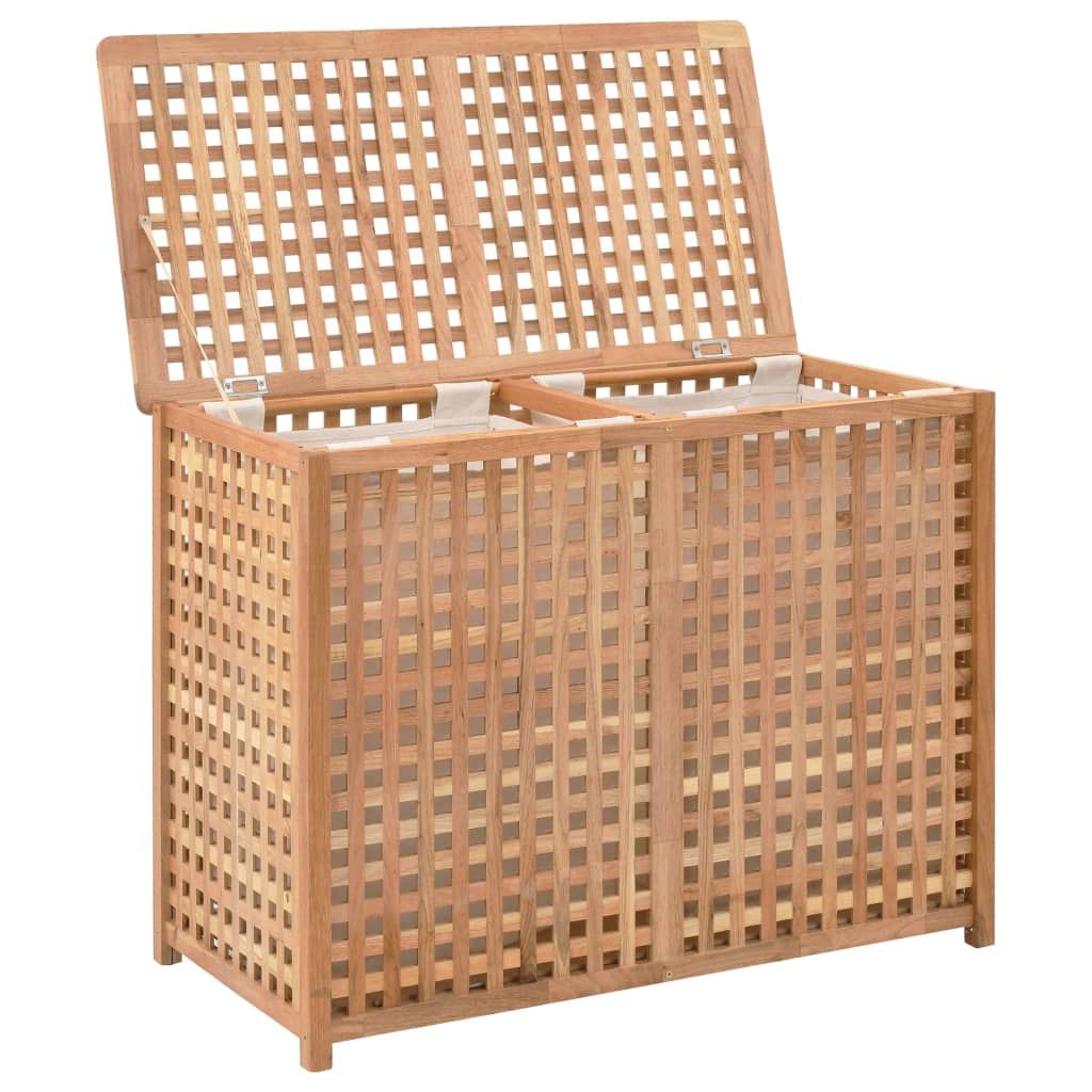 Vidaxl vaskeri Basket 87.5x46x67 Solid valnødstræ