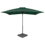 Vidaxl -parasol med bærbar base grøn