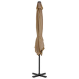 Vidaxl -parasol med bærbar base taupe