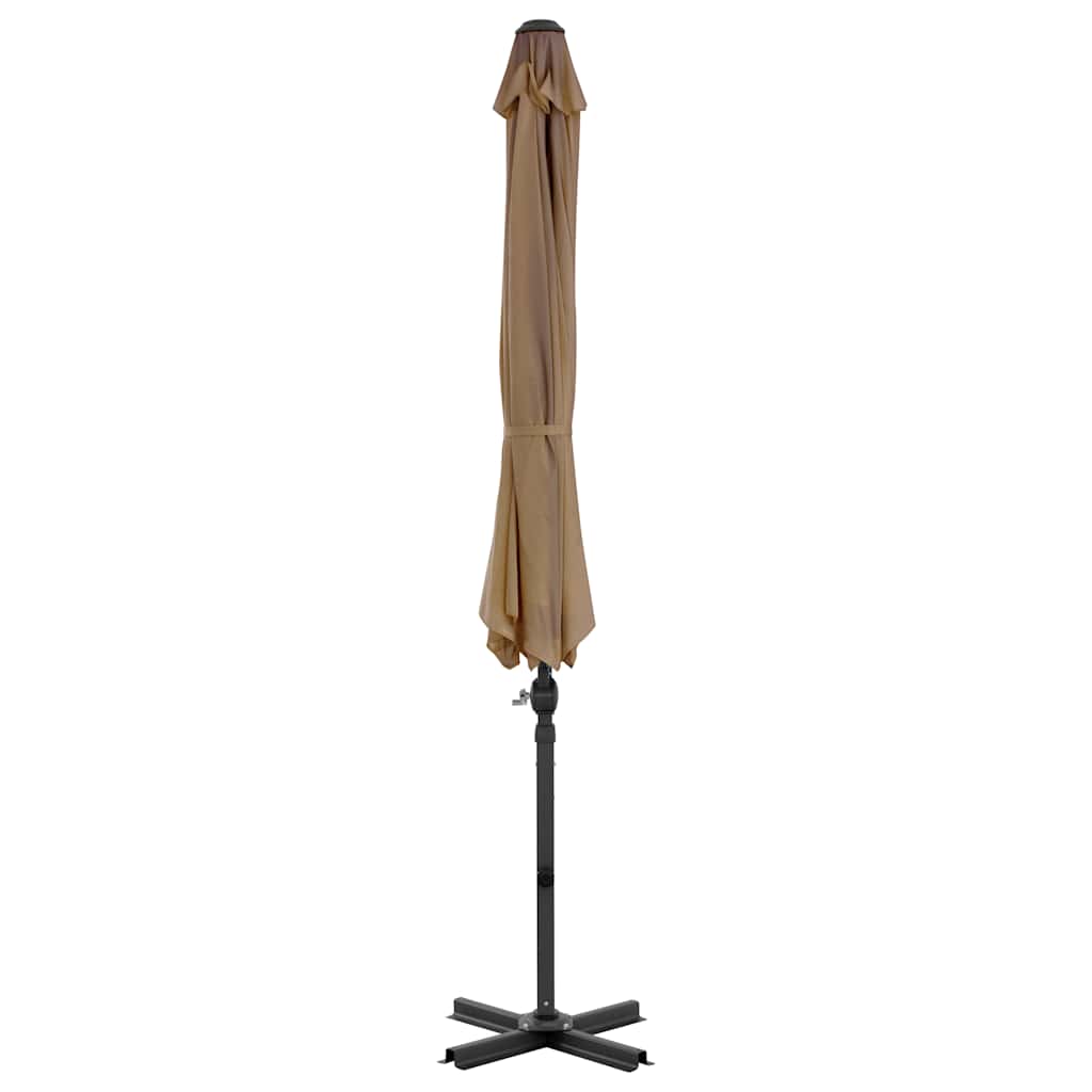 VidaXL parasol med bærbar base taupe