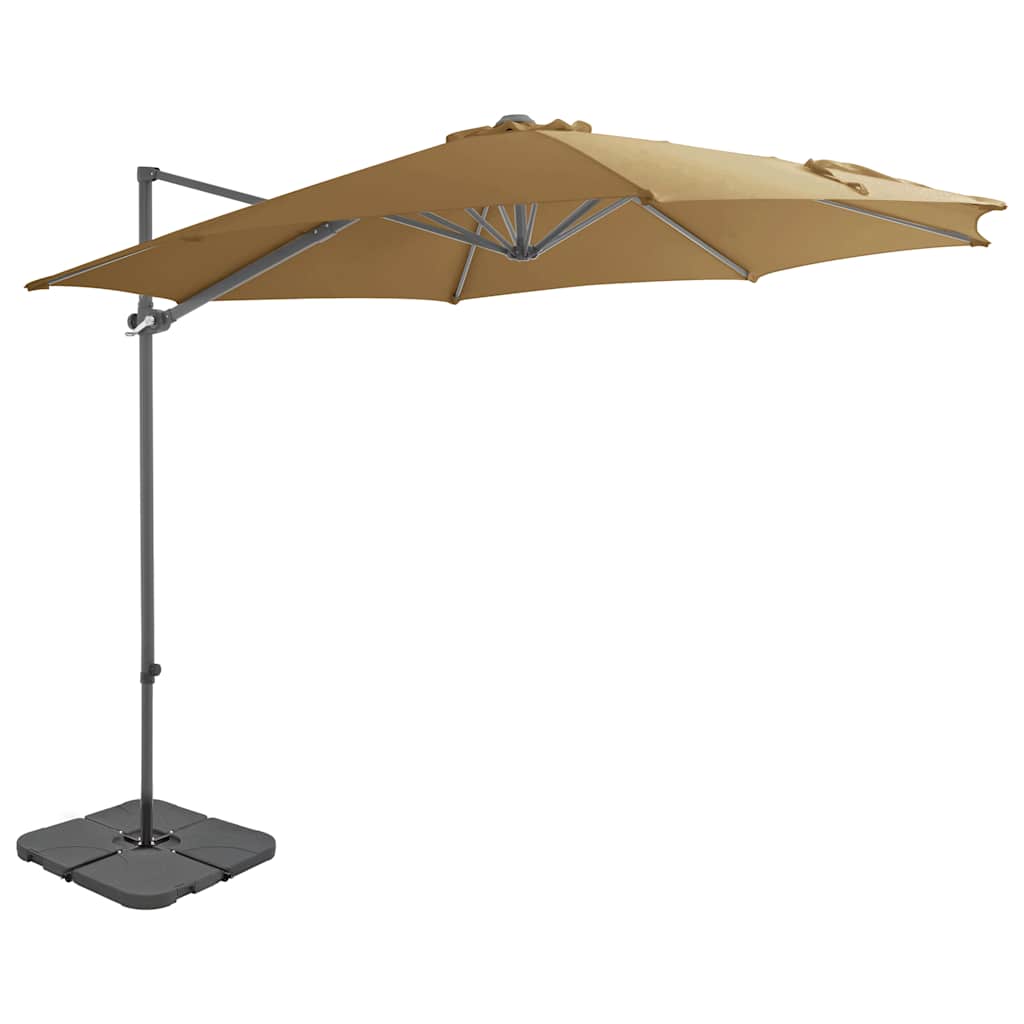 VidaXL parasol med bærbar base taupe