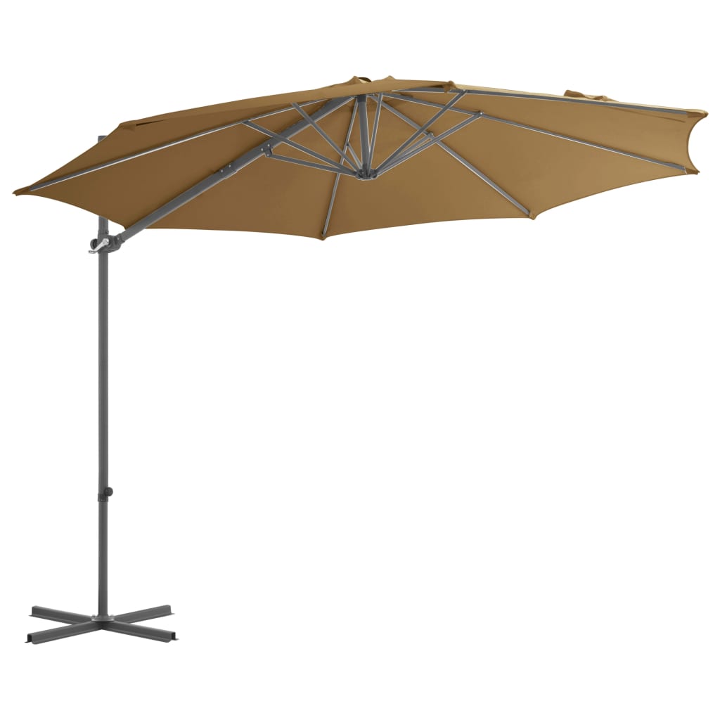 VidaXL parasol med bærbar base taupe
