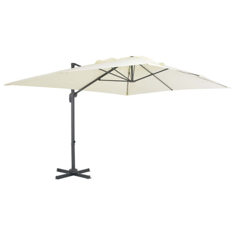 Vidaxl parasol met draagbare voet zandkleurig
