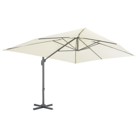 Vidaxl parasol met draagbare voet zandkleurig