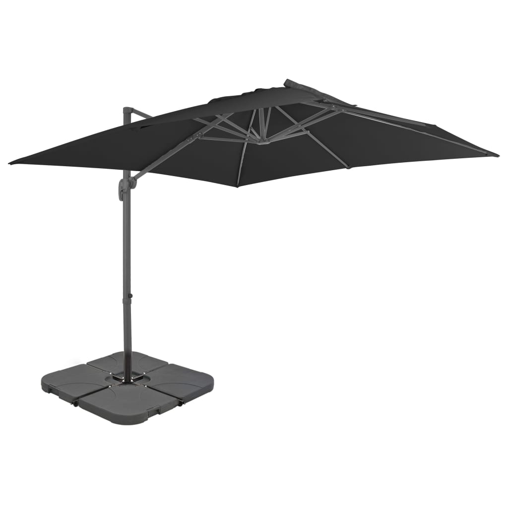 Vidaxl parasol med bærbar base, antracit