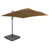 VidaXL parasol med bærbar base taupe