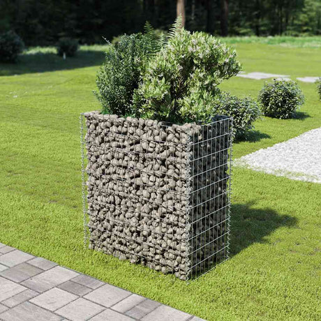 Vidaxl Gabion Planter steg 90x50x100 cm galvaniseret stål