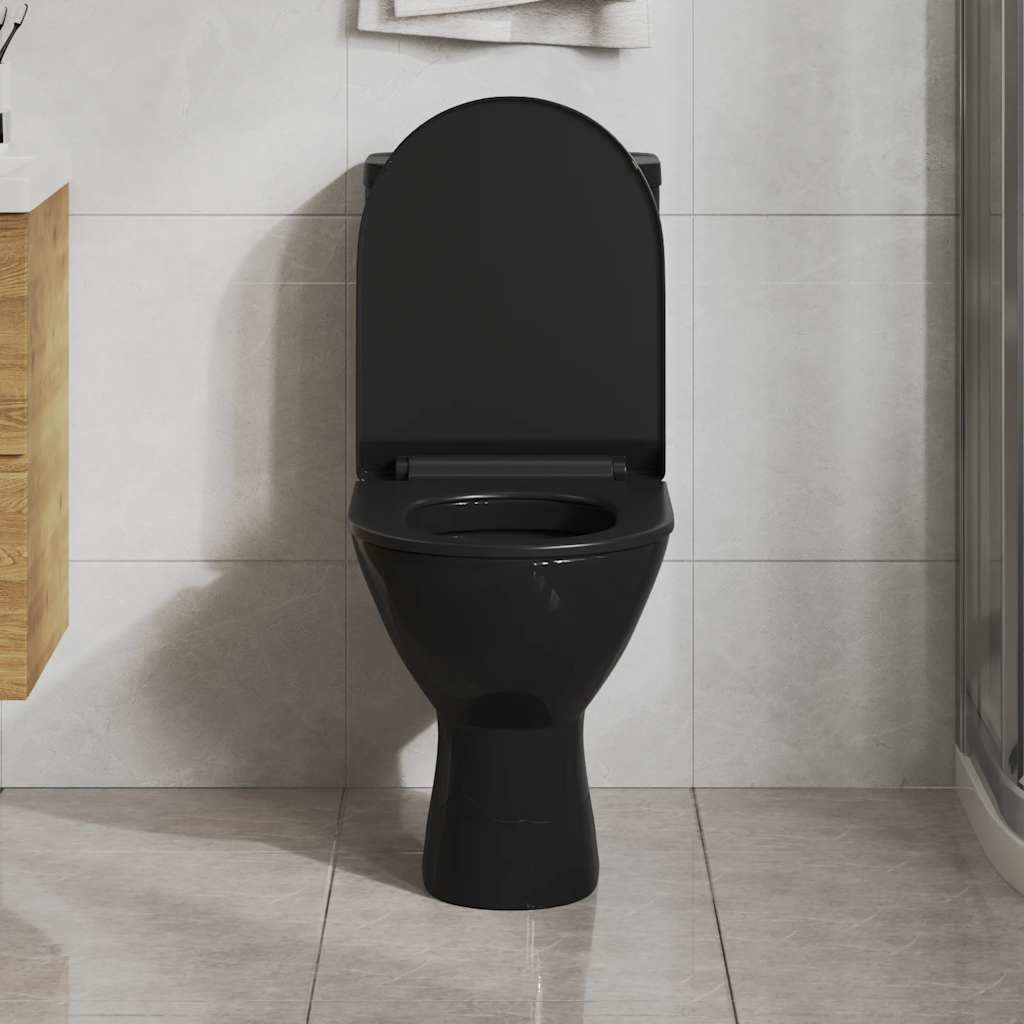 Vidaxl toilet sæde blødt tæt med hurtig frigørelsesdesign sort