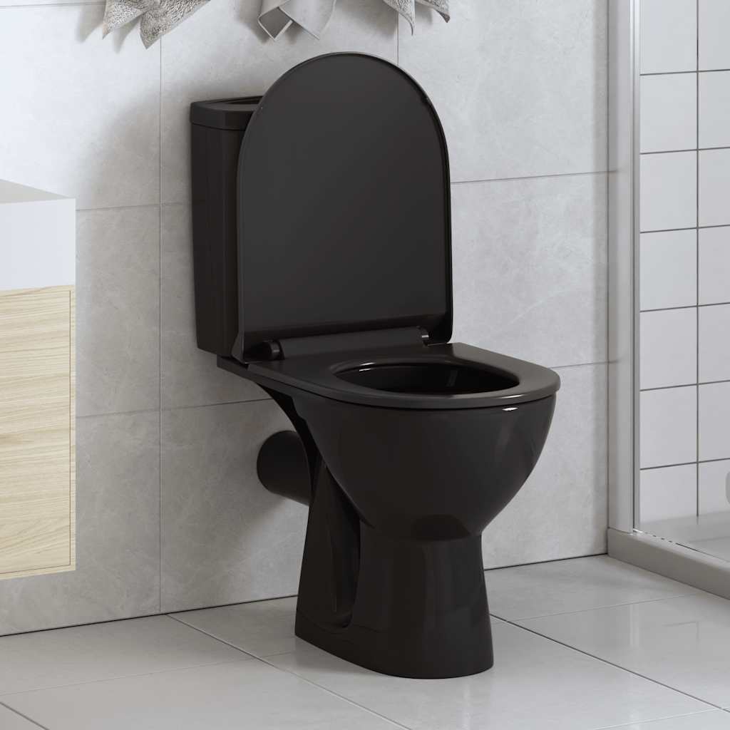 Vidaxl toilet sæde blødt tæt med hurtig frigørelsesdesign sort
