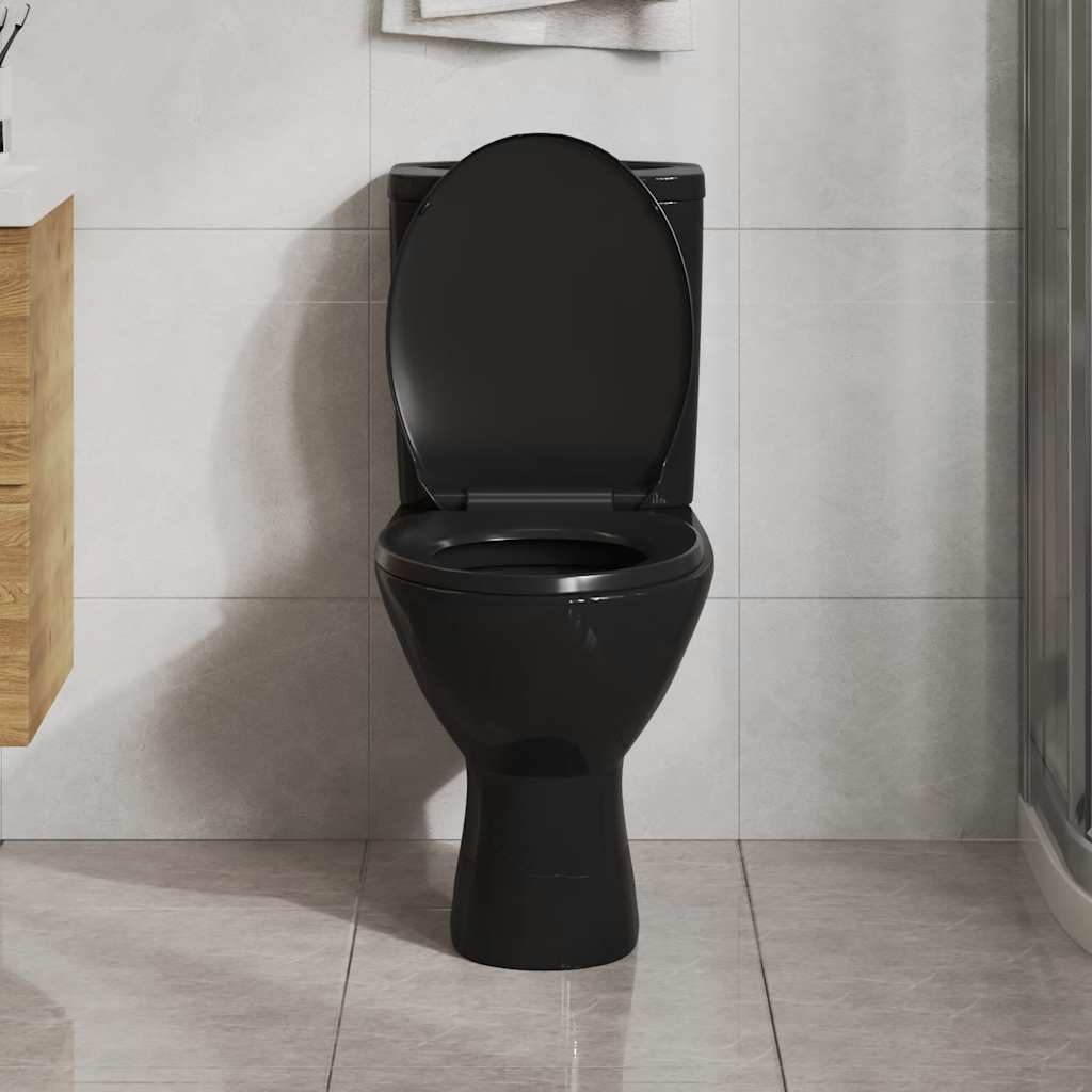 Vidaxl toilet sæde blødt tæt med hurtig frigørelsesdesign sort