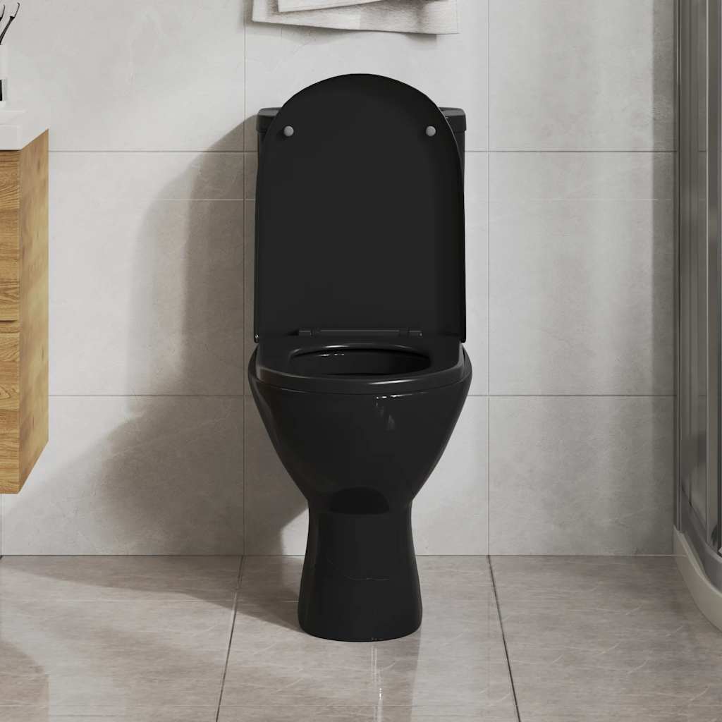 Vidaxl toilet sæde blødt tæt med hurtig frigørelsesdesign sort