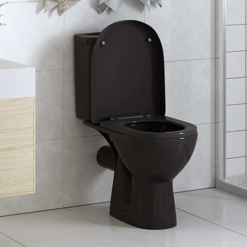 Vidaxl toilet sæde blødt tæt med hurtig frigørelsesdesign sort