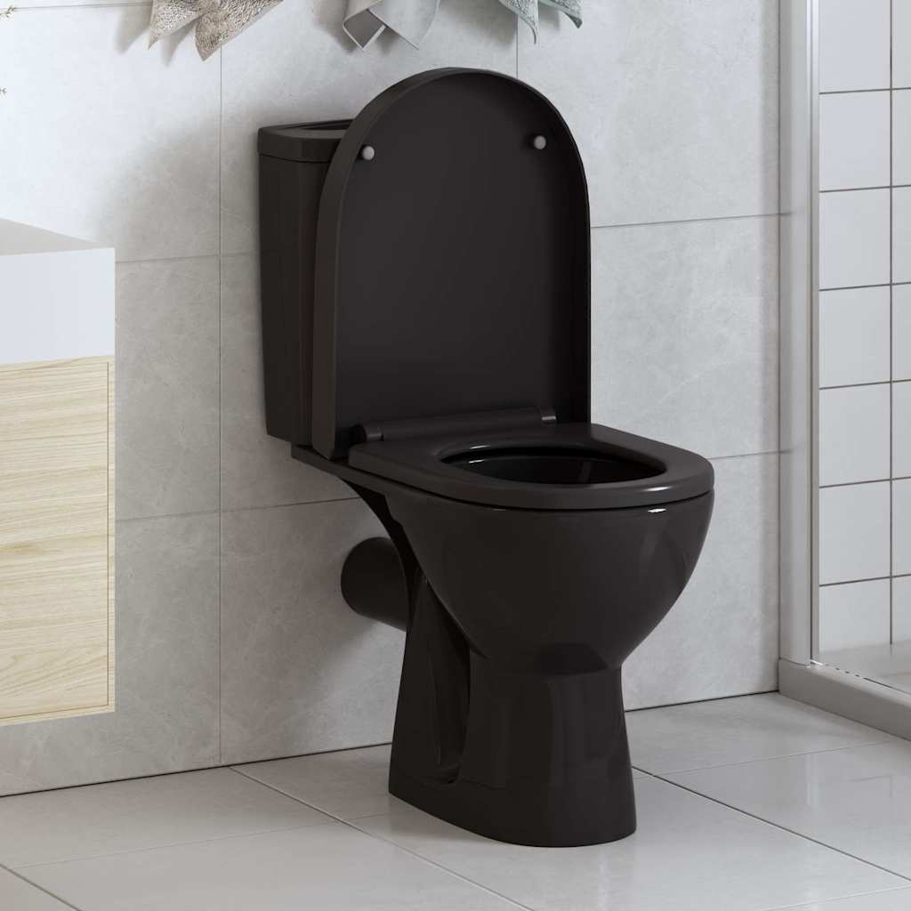 Vidaxl toilet sæde blødt tæt med hurtig frigørelsesdesign sort