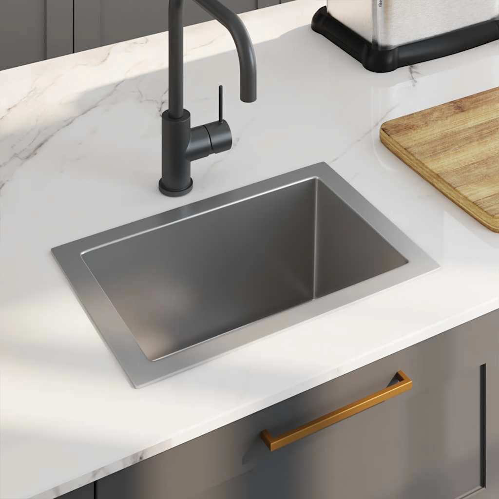 Vidaxl Sink håndlavet rustfrit stål