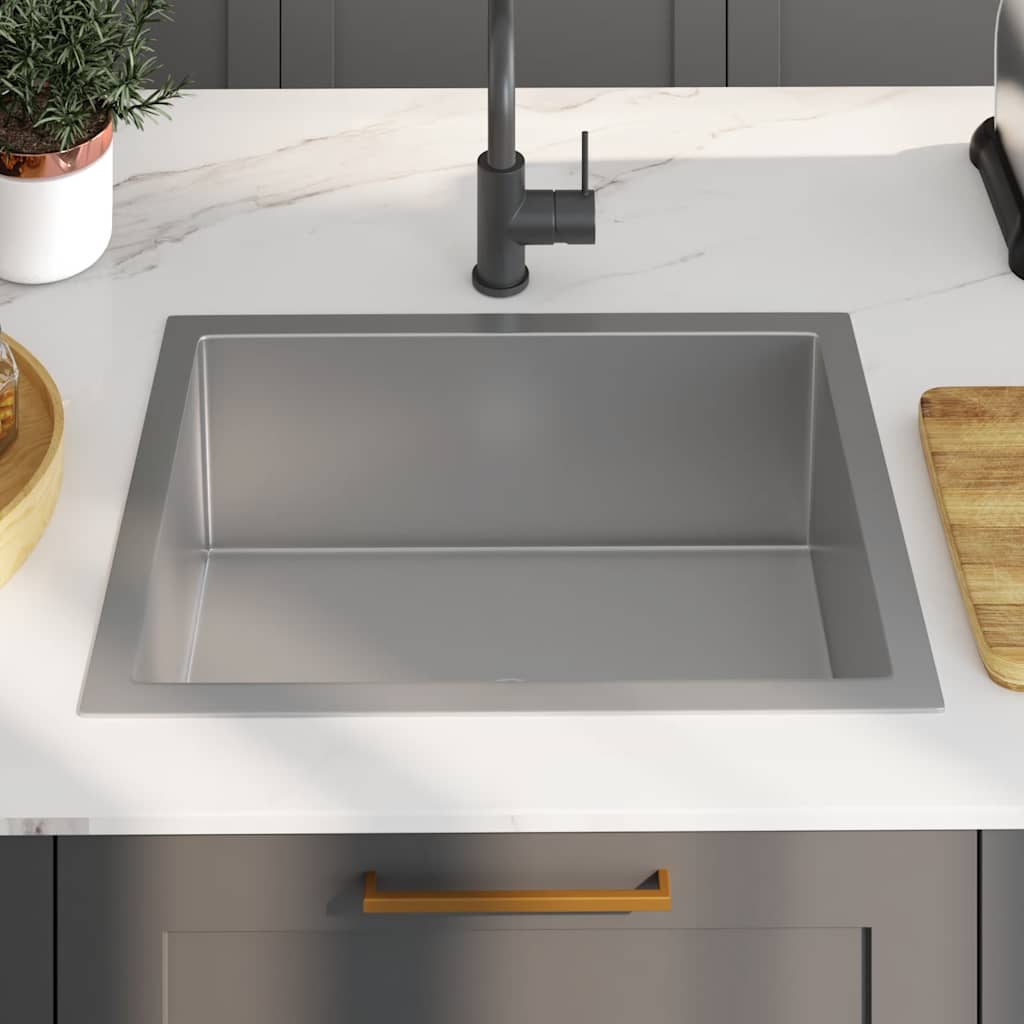 Vidaxl Sink håndlavet rustfrit stål
