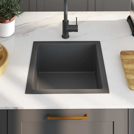 Vidaxl Sink håndlavet rustfrit stål sort